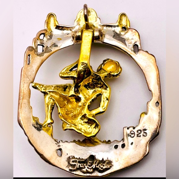 Vintage Frank Meisler Virgo Pendant / Pin Brooch 925 Silver - Picture 4 of 9